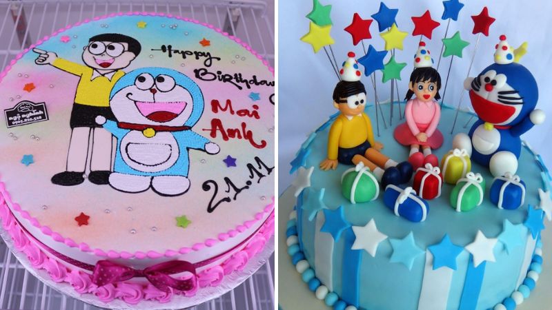 Bánh sinh nhật Doraemon và những người bạn quá đẹp