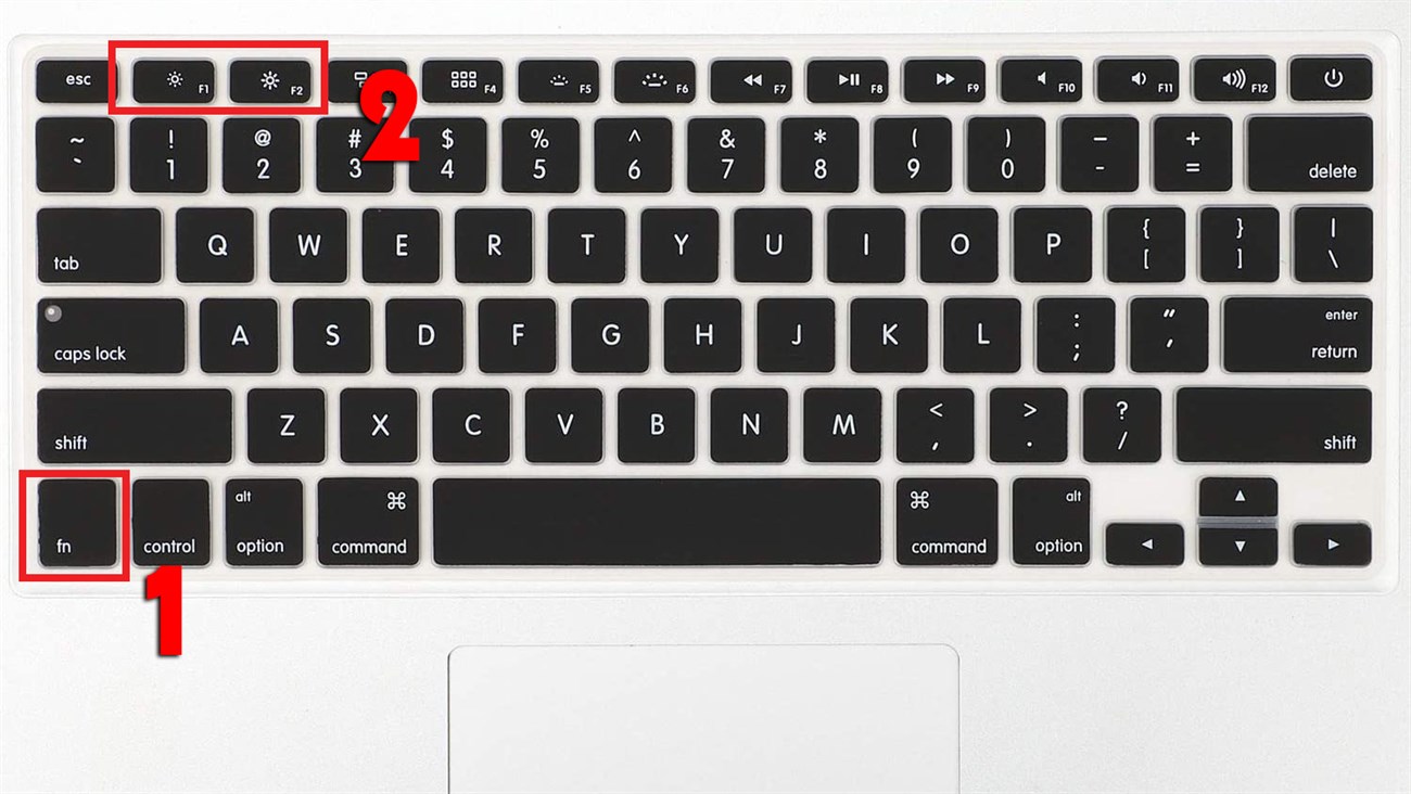 Chỉnh độ sáng màn hình laptop bằng phím tắt trên bàn phím Macbook