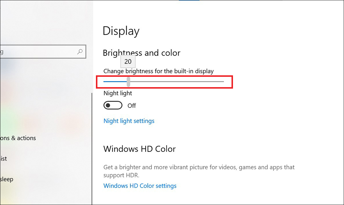  Điểu chỉnh thanh độ sáng cho phù hợp cho Windows
