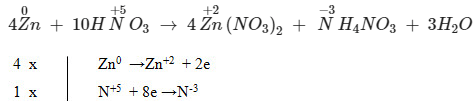 Zn + HNO3 → Zn(NO3)2 + NH4NO3 + H2O
