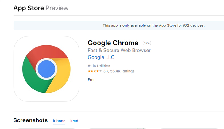 Tải Chrome trên iPhone, iPad