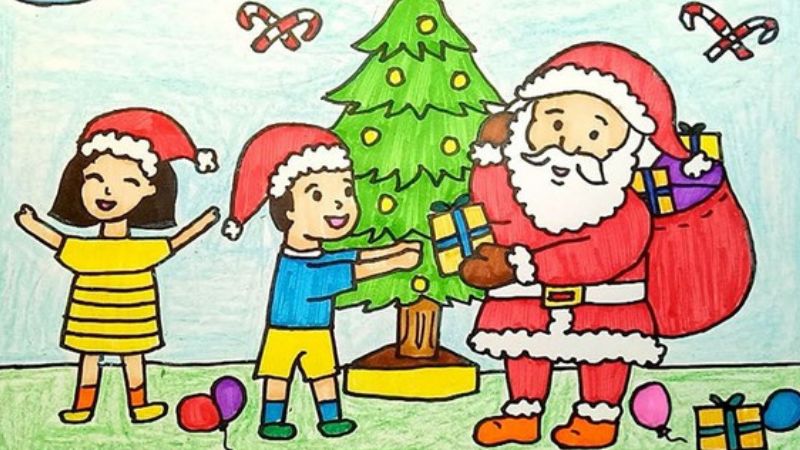 Hướng dẫn 3 cách vẽ tranh đề tài lễ hội Noel đẹp nhất 2021