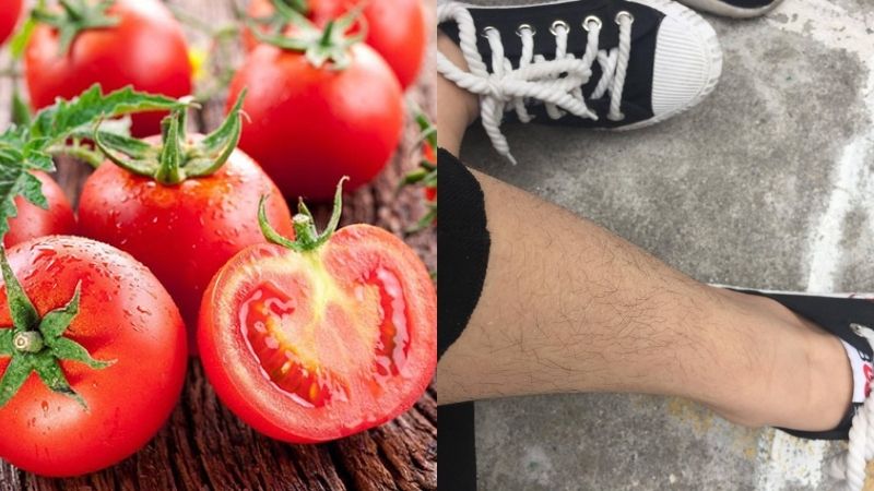 Làm lông chân mọc thưa hơn với cà chua