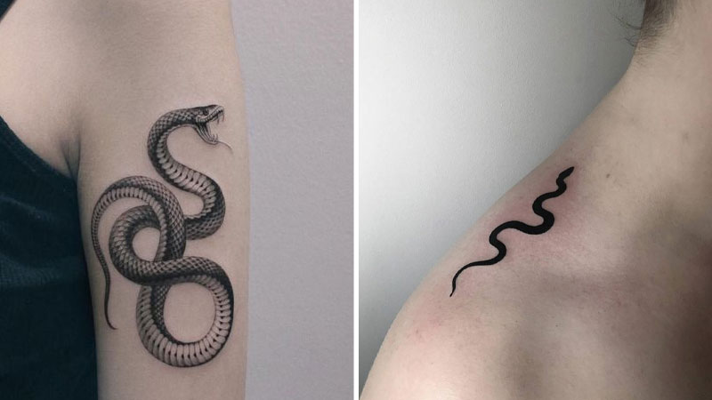 Hình xăm con rắn biểu tượng cho sự đẹp đẽ quyến rũ và thần bí