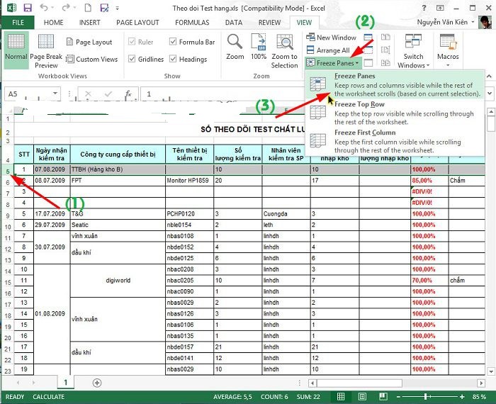Cách cố định hàng, cột tiêu đề trong Excel khi cuộn chuột xuống-2