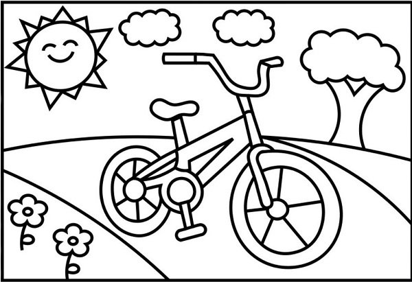 Bộ sưu tập 20 Mẫu tranh cho bé tô màu xe đạp dành cho bé  Xetreem